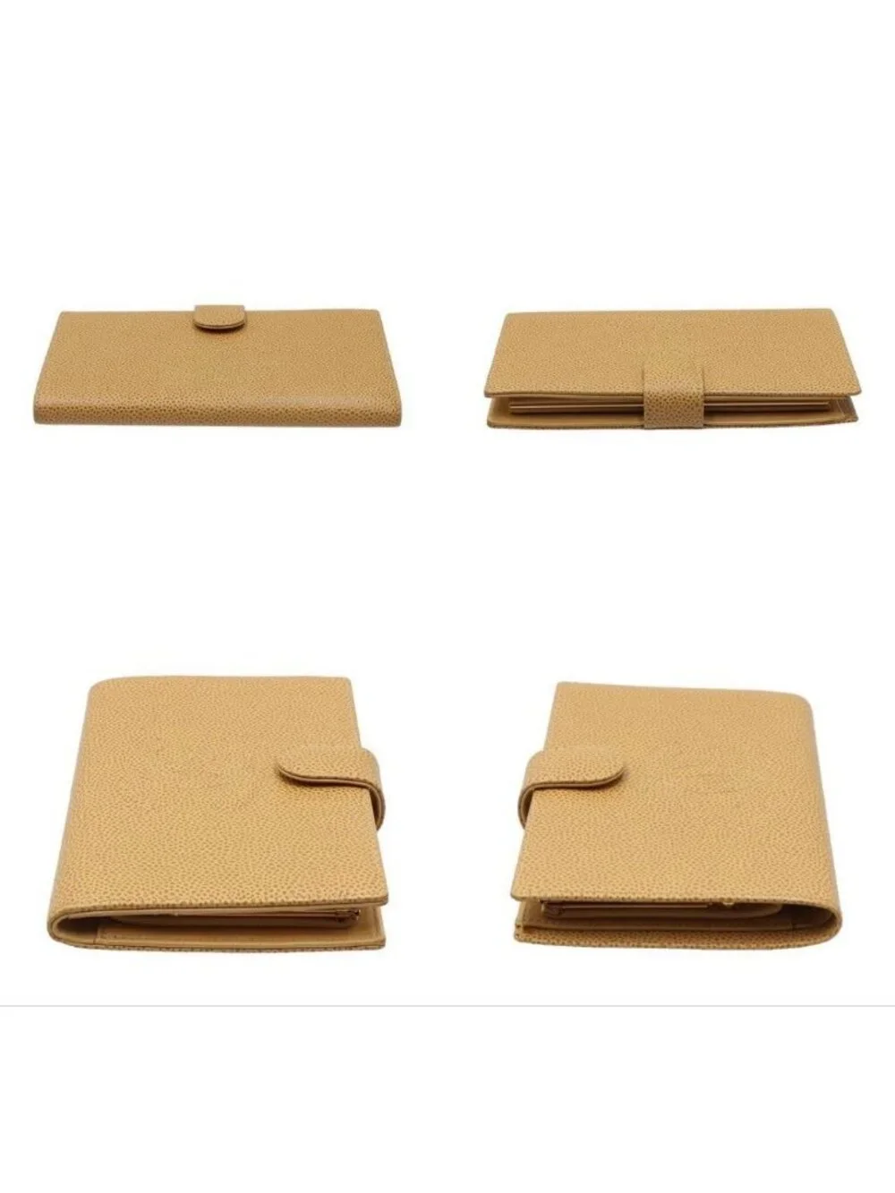 Chanel Caviar Leather CC Logo Bifold Wallet